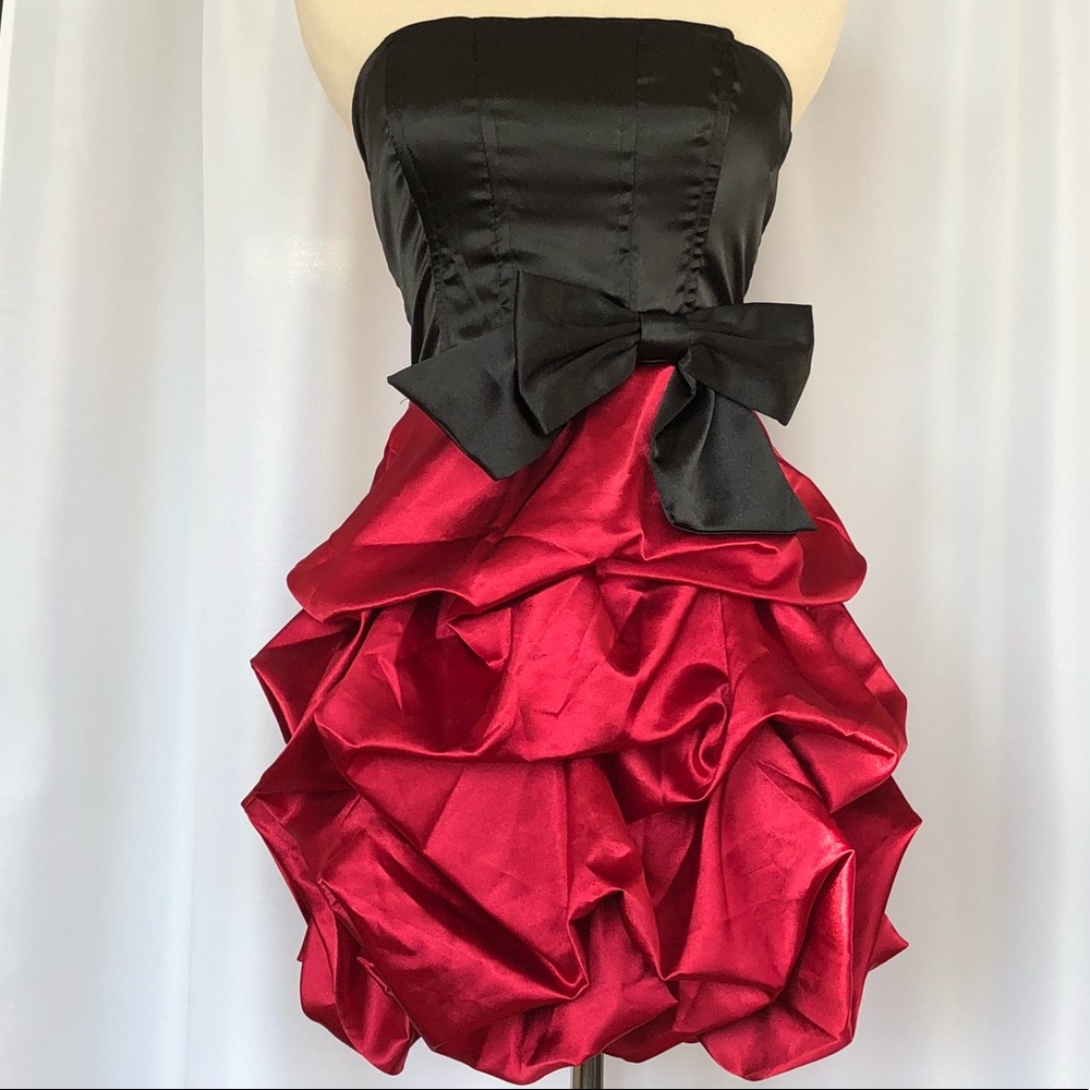 Formal Black & Red Ruffle Homecoming & Prom Dress